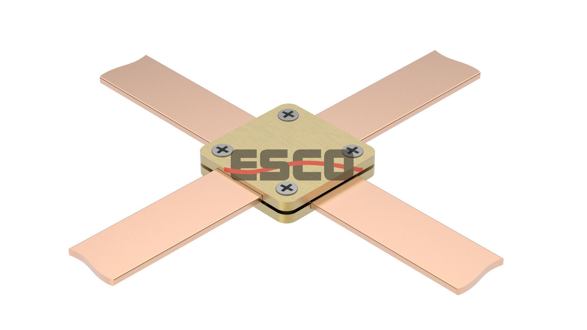 Bloque de terminales de cuatro vías de tipo cuadrado de latón