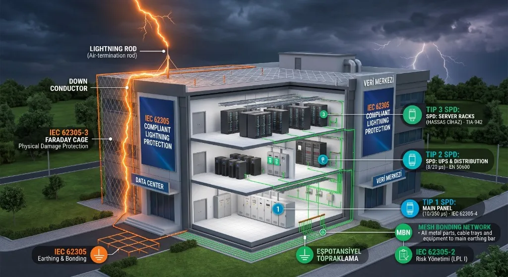 Veri Merkezlerinde (Data Center) Yıldırımdan Korunma